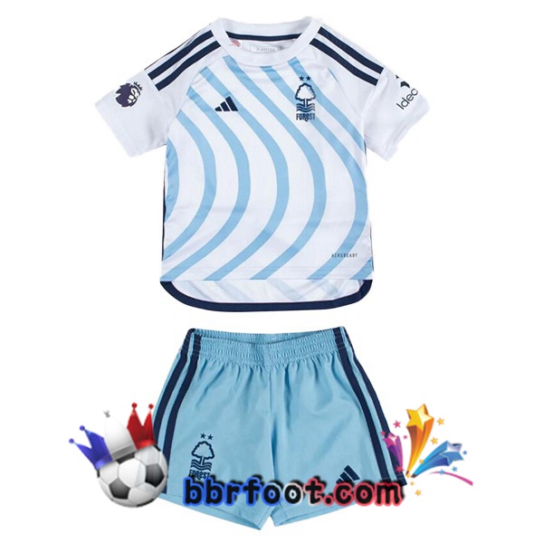 Maillot Foot Nottingham Forest Enfant Exterieur Bleu Blanc 2023/2024