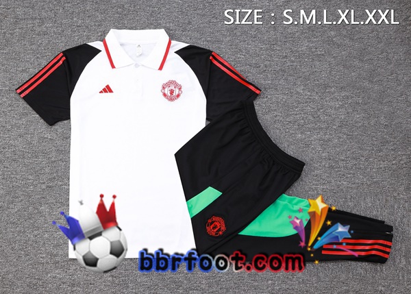 Polo Foot Manchester United + Pantalon Blanc 2023/2024