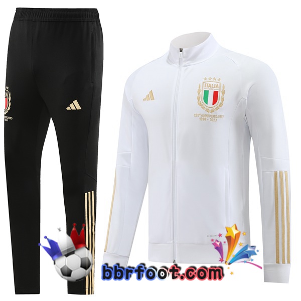 Veste Survetement Foot Italie Blanc 2023/2024 Veste Survetement Foot Italie Blanc 2023/2024