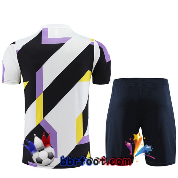 Ensemble Training T-Shirts Real Madrid + Shorts Blanc Noir 2023/2024