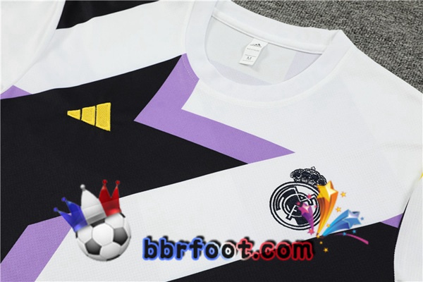 Ensemble Training T-Shirts Real Madrid + Shorts Blanc Noir 2023/2024