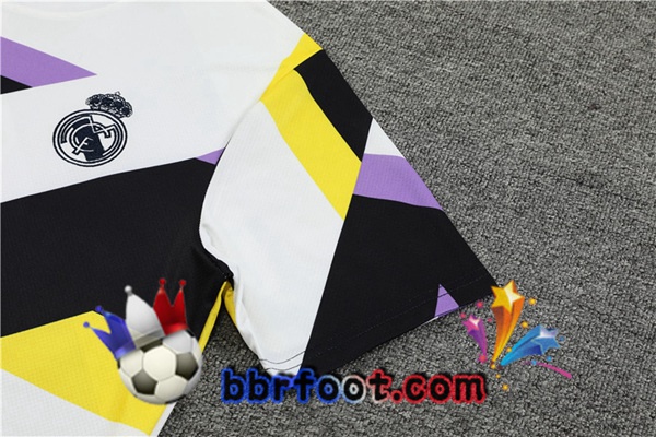 Ensemble Training T-Shirts Real Madrid + Shorts Blanc Noir 2023/2024