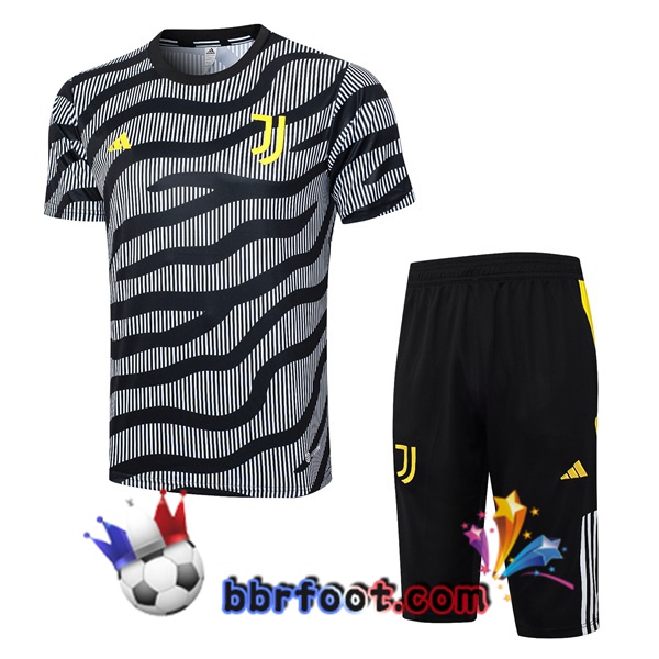 Ensemble Training T-Shirts Juventus + Shorts Noir 2023/2024
