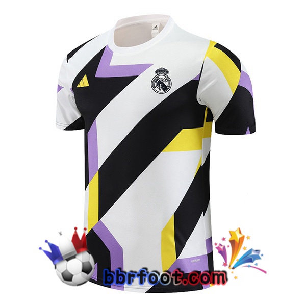 Training T-Shirts Real Madrid Blanc Noir 2023/2024 Training T-Shirts Real Madrid Blanc Noir 2023/2024