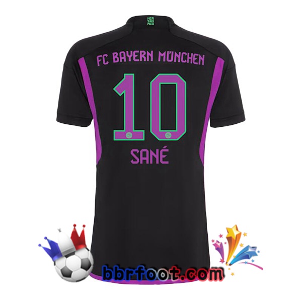 Maillot Foot Bayern Munich (Sané 10) Exterieur Noir 2023/2024