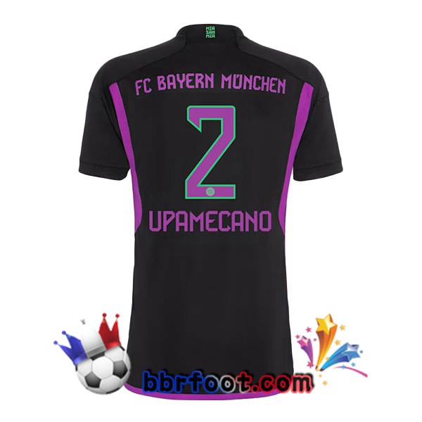 Maillot Foot Bayern Munich (Upamecano 2) Exterieur Noir 2023/2024
