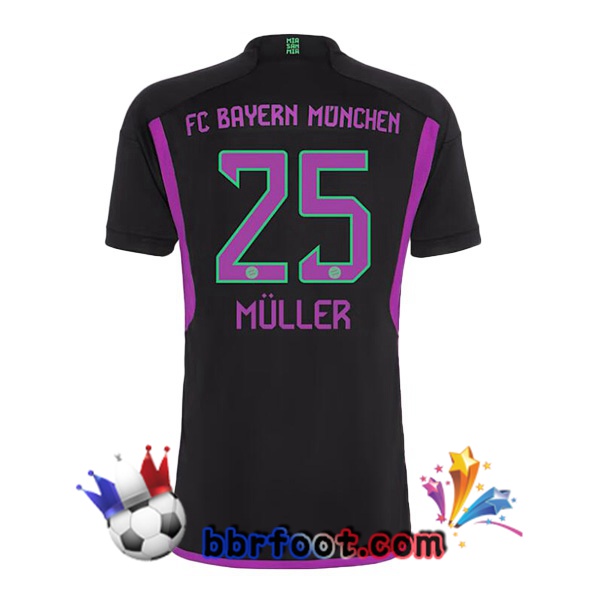 Maillot Foot Bayern Munich (Müller 25) Exterieur Noir 2023/2024