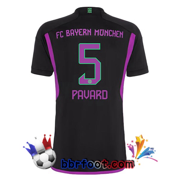 Maillot Foot Bayern Munich (Pavard 5) Exterieur Noir 2023/2024