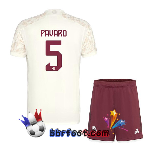 Maillot Foot Bayern Munich (Pavard 5) Enfant Third Jaune 2023/2024