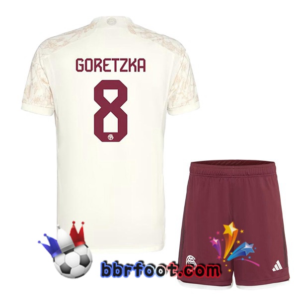 Maillot Foot Bayern Munich (Goretzka 8) Enfant Third Jaune 2023/2024