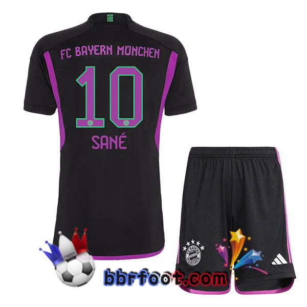 Maillot Foot Bayern Munich (Sané 10) Enfant Exterieur Noir 2023/2024