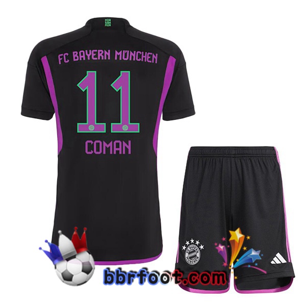 Maillot Foot Bayern Munich (Coman 11) Enfant Exterieur Noir 2023/2024