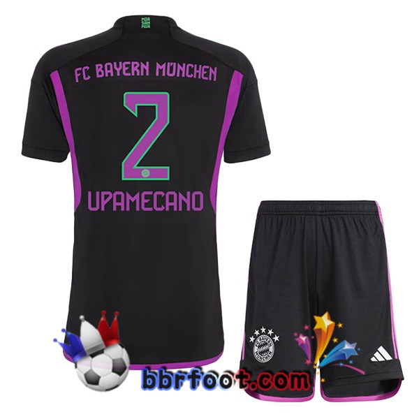 Maillot Foot Bayern Munich (Upamecano 2) Enfant Exterieur Noir 2023/2024