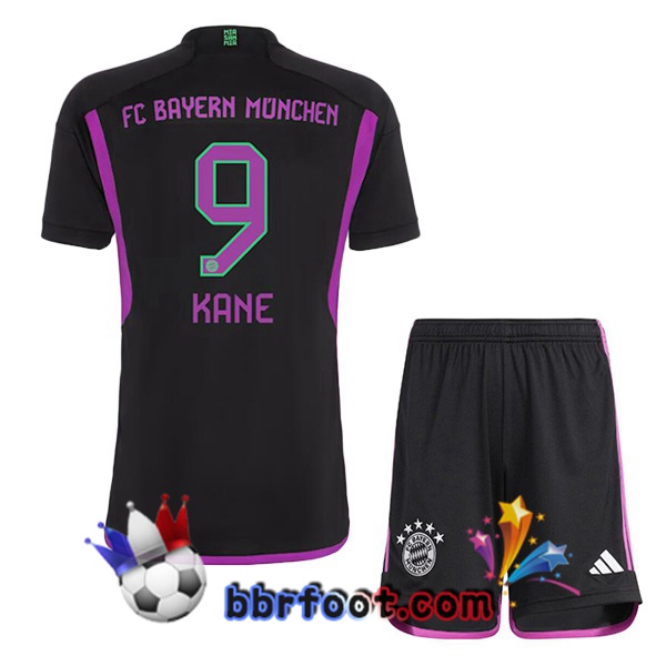 Maillot Foot Bayern Munich (Kane 9) Enfant Exterieur Noir 2023/2024