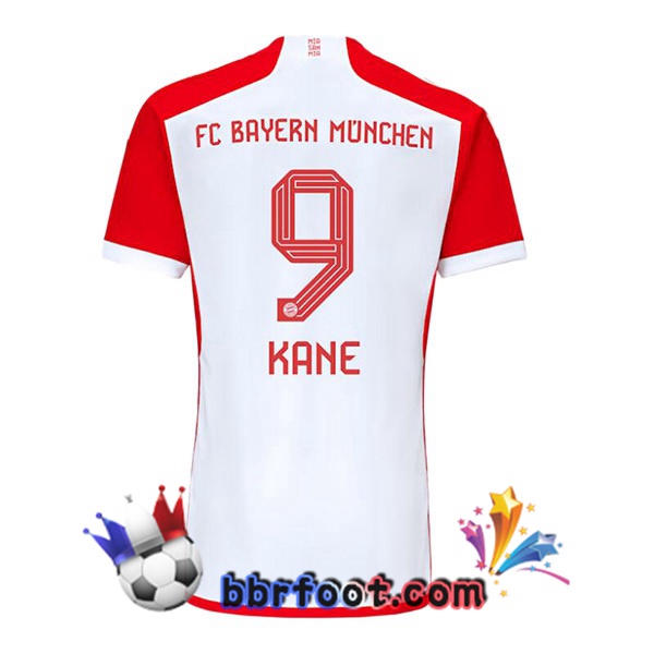 Maillot Foot Bayern Munich (Kane 9) Domicile Blanc Rouge 2023/2024
