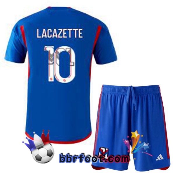Maillot Foot Lyon OL (LACAZETTE 10) Enfant Exterieur Bleu 2023/2024