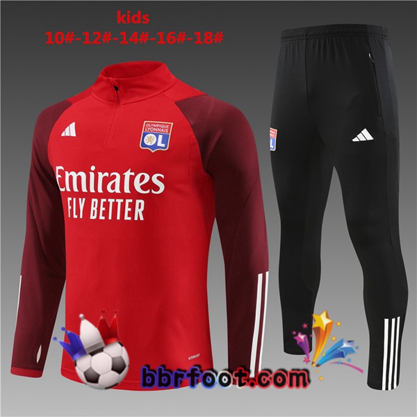 Survetement Foot Lyon OL Enfant Rouge 2023/2024