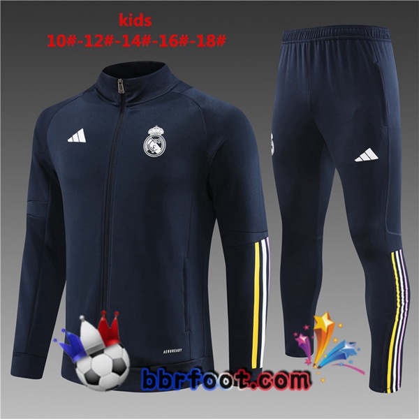 Veste Survetement Foot Real Madrid Enfant Bleu Royal 2023/2024