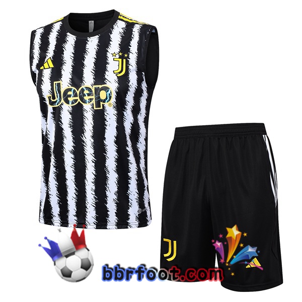 Gilet Foot Juventus + Shorts Noir Blanc 2023/2024