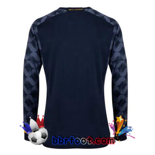 Maillot Foot Real Madrid Exterieur Manche Longue Bleu Royal 2023/2024