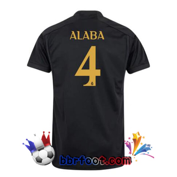 Maillot Foot Real Madrid (Alaba 4) Third Noir 2023/2024