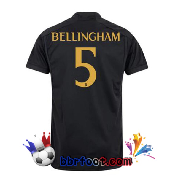 Maillot Foot Real Madrid (Bellingham 5) Third Noir 2023/2024