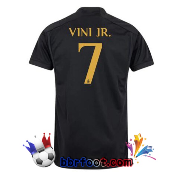 Maillot Foot Real Madrid (Vini Jr. 7) Third Noir 2023/2024