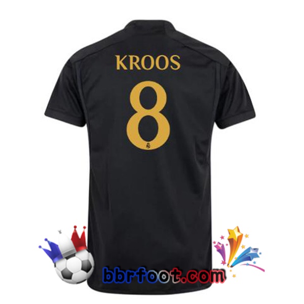 Maillot Foot Real Madrid (Kroos 8) Third Noir 2023/2024
