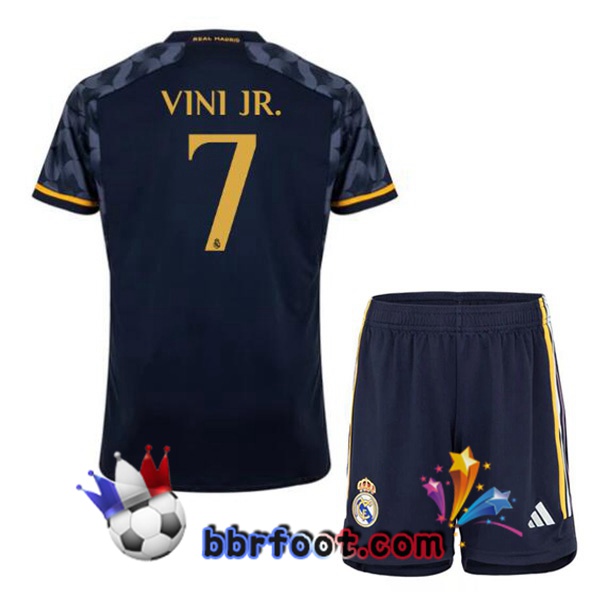 Maillot Foot Real Madrid (Vini Jr. 7) Enfant Exterieur Bleu Royal 2023/2024