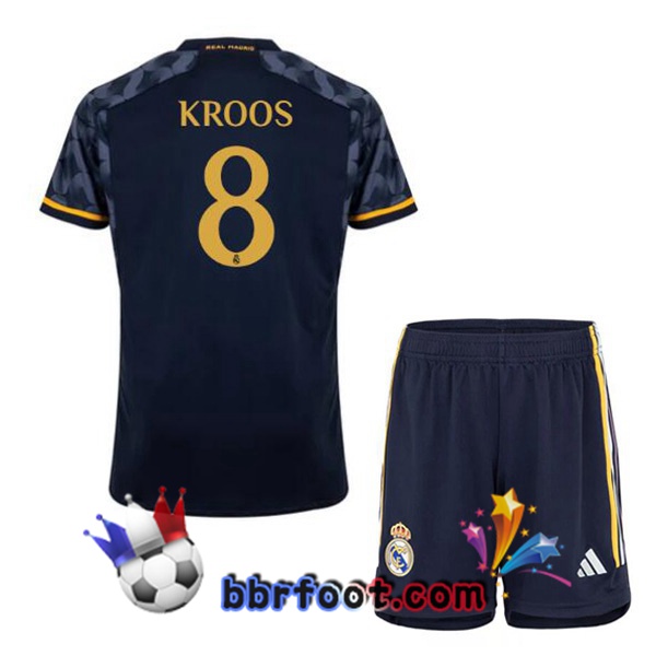 Maillot Foot Real Madrid (Kroos 8) Enfant Exterieur Bleu Royal 2023/2024
