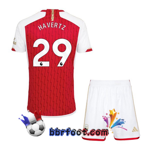 Maillot Foot Arsenal (HAVERTZ 29) Enfant Domicile Rouge Blanc 2023/2024