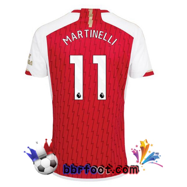 Maillot Foot Arsenal (MARTINELLI 11) Domicile Rouge Blanc 2023/2024