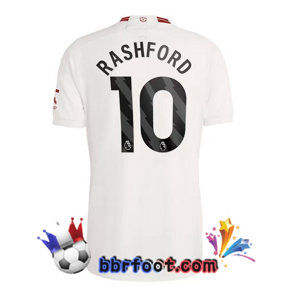Maillot Foot Manchester United (Rashford 10) Third Blanc 2023/2024