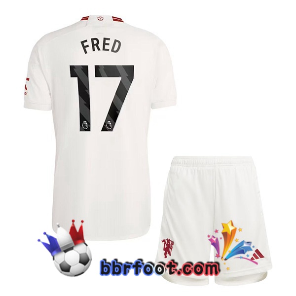 Maillot Foot Manchester United (Fred 17) Enfant Third Blanc 2023/2024