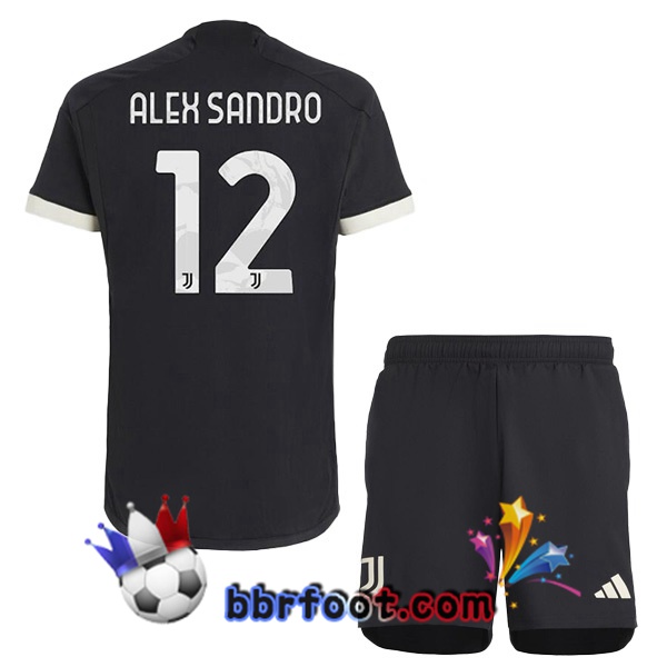 Maillot Foot Juventus (ALEX SANDRO 12) Enfant Juventus Third Noir 2023/2024