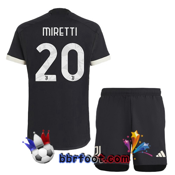 Maillot Foot Juventus (MIRETTI 20) Enfant Juventus Third Noir 2023/2024 Maillot Foot Juventus (MIRETTI 20) Enfant Juventus Third Noir 2023/2024