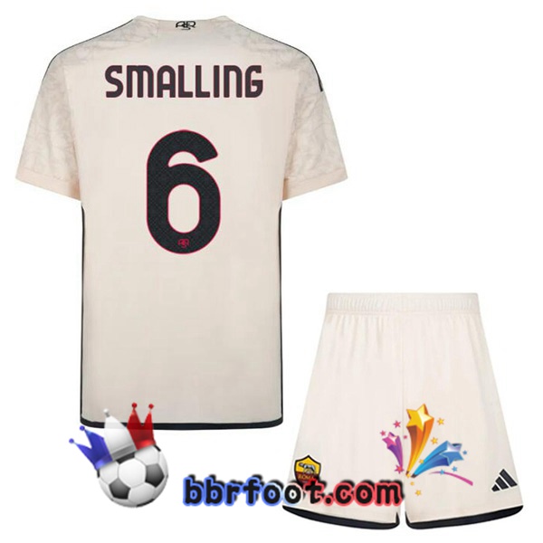 Maillot Foot AS Roma (SMALLING 6) Enfant Enfant Exterieur Jaune 2023/2024