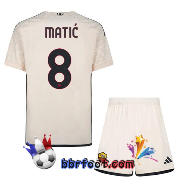 Maillot Foot AS Roma (MATIĆ 8) Enfant Enfant Exterieur Jaune 2023/2024