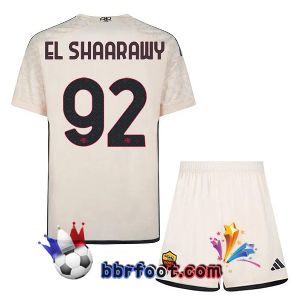 Maillot Foot AS Roma (EL SHAARAWY 92) Enfant Enfant Exterieur Jaune 2023/2024