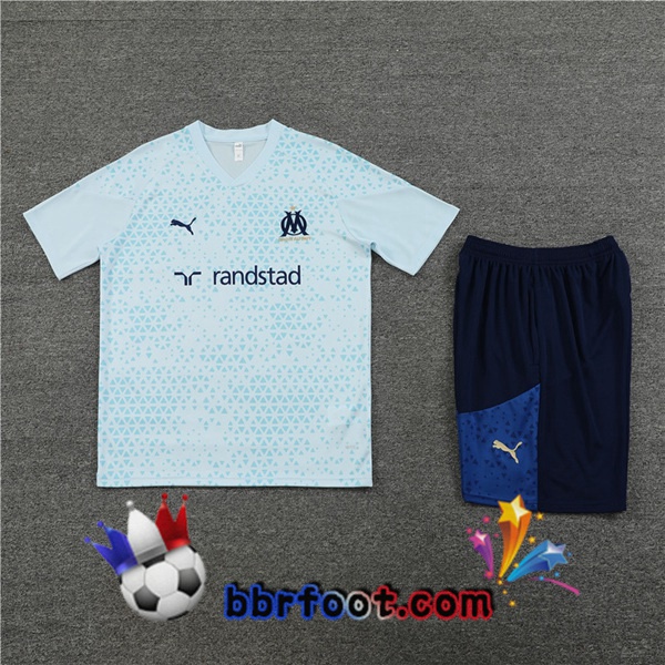 Ensemble Training T-Shirts Marseille OM + Shorts Bleu 2023/2024