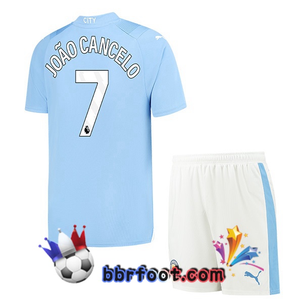 Maillot Foot Manchester City (João Cancelo 7) Enfant Domicile Bleu 2023/2024