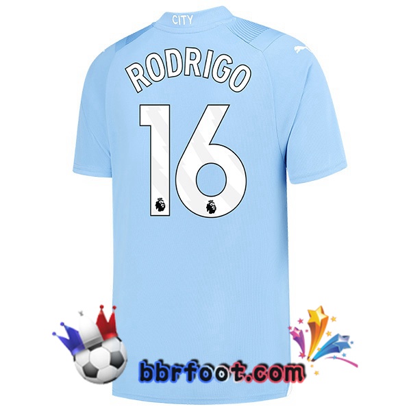 Maillot Foot Manchester City (Rodrigo 16) Domicile Bleu 2023/2024