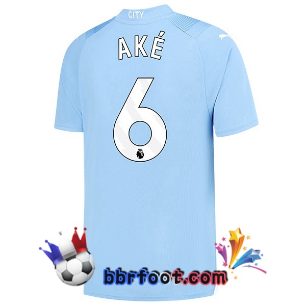 Maillot Foot Manchester City (Nathan Ake 6) Domicile Bleu 2023/2024