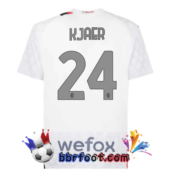 Maillot Foot AC Milan (Kjaer 24) Exterieur Blanc 2023/2024