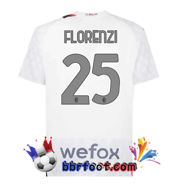 Maillot Foot AC Milan (Florenzi 25) Exterieur Blanc 2023/2024