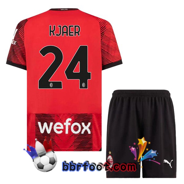 Maillot Foot AC Milan (Kjaer 24) Enfant Domicile Rouge 2023/2024