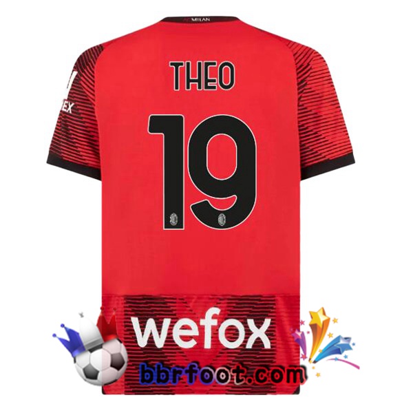 Maillot Foot AC Milan (Theo 19) Domicile Rouge 2023/2024