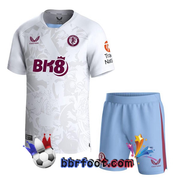Maillot Foot Aston Villa Enfant Exterieur Blanc 2023/2024