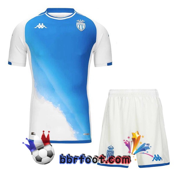 Maillot Foot AS Monaco Enfant Third Bleu Blanc 2023/2024