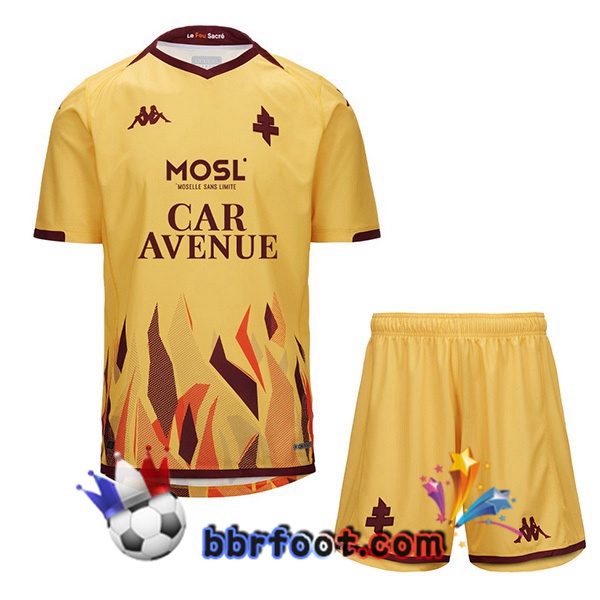 Maillot Foot FC Metz Enfant Exterieur Jaune 2023/2024
